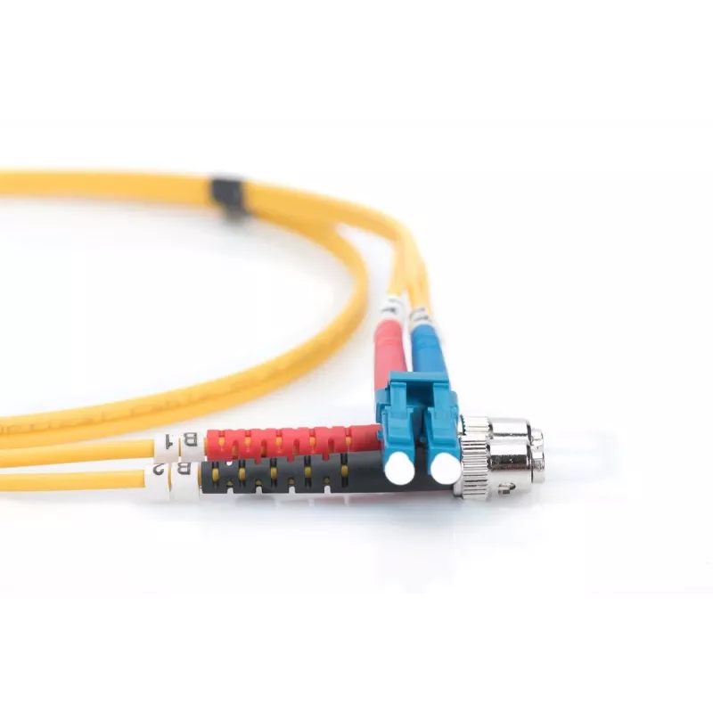 DIGITUS Glasfaser-Patchkabel, LC auf ST OS2, Singlemode 9/125 µ, Duplex, Länge 1 m