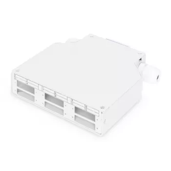 DIGITUS DIN-Schienen-Spleißbox für 6x SC//DX-Kupplungen, Farbe grau