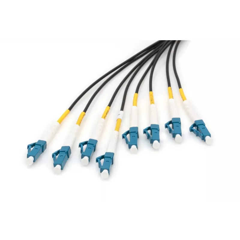 DIGITUS Breakout-Kabel - 8 Fasern SM G.657.A1 LC/UPC-LC/UPC universell schwarz 100m