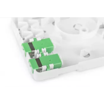 DIGITUS FTTH Anschlussdose, mit 2x LC(APC) DX Adapter, Aufputzmontage