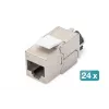 DIGITUS CAT6a Keystone Jack - geschirmt, werkzeugfreier Anschluss - intelligenter Kabelmanager - 24 Stück