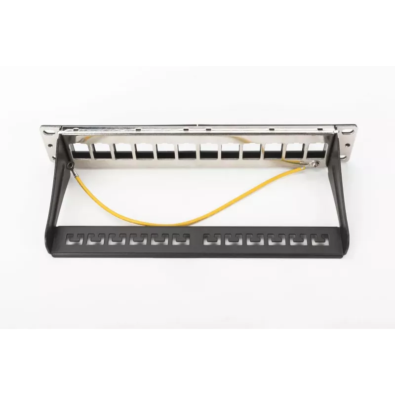 DIGITUS DN-91420 modulares Patchpanel, 12-Port, geschirmt, unbestückt, 1U, 10" (254 mm), schwarz RAL 9005
