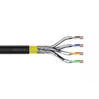 DIGITUS Installationskabel - CAT 7A - S/FTP - AWG 22/1 simplex - 500m - gelb - Dca-s1a d1 a1