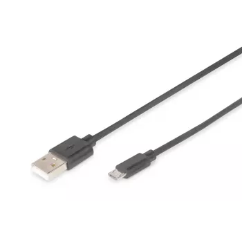 DIGITUS USB 2.0 Anschlusskabel, Typ A - Micro B M/M, 2m USB 2.0 kompatibel schwarz