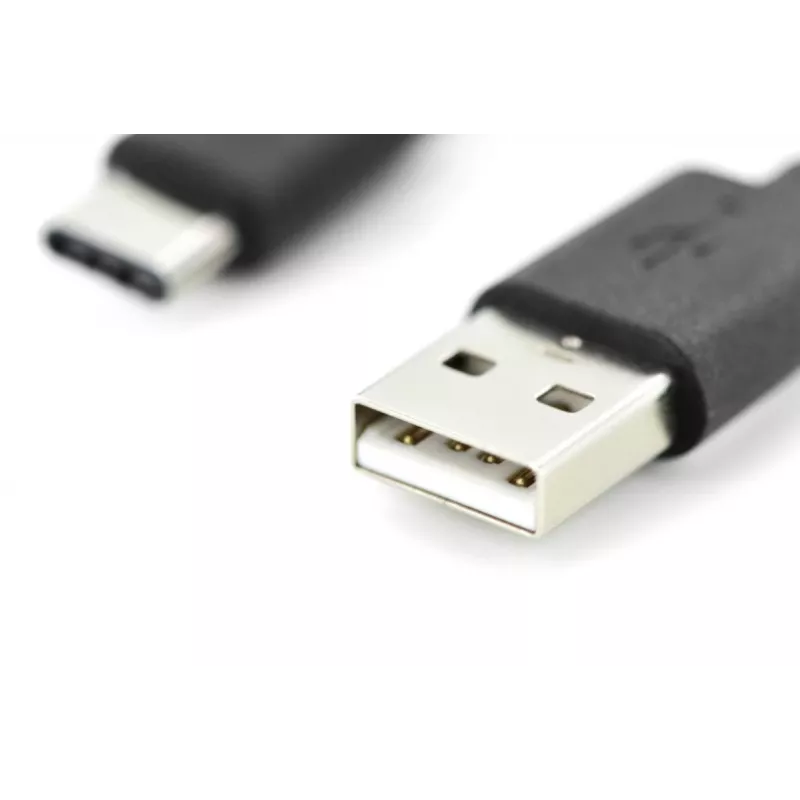 DIGITUS ASSMANN USB Typ-C Verbindungskabel, Typ-C auf A M/M, 2m 3A, 480MB, 2.0 Version, schwarz