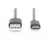 DIGITUS ASSMANN USB Typ-C Verbindungskabel, Typ-C auf A M/M, 2m 3A, 480MB, 2.0 Version, schwarz