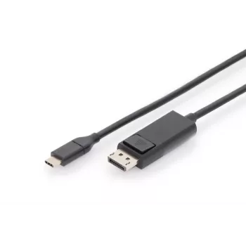 DIGITUS USB Type-C-Adapterkabel, Type-C auf DP M/M, 2 m 4K/60 Hz, 32,4 Gbit/s, CE, schwarz