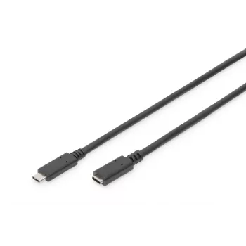 DIGITUS USB Typ-C Verlängerungskabel, Typ C M/F, 2 m Full-Featured, Gen2, 3A, 10 Gbit/s, Version 3.1, CE