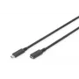 DIGITUS AK-300210-020-S USB-C Verlängerungskabel, USB 2.0, USB-C Stecker/Buchse, 3 A, 2 m, schwarz