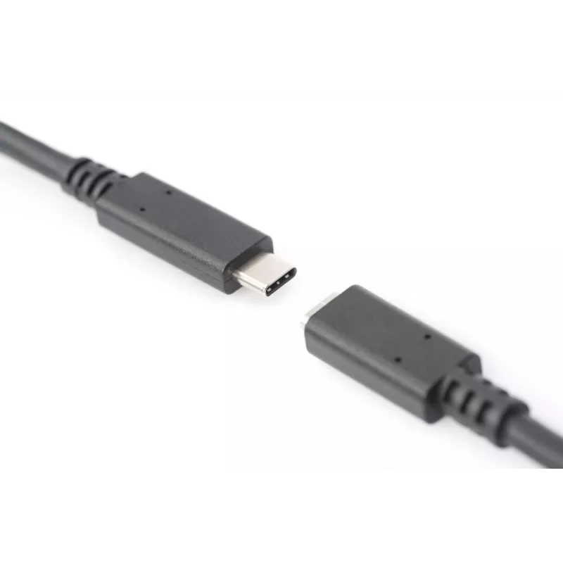 DIGITUS AK-300210-020-S USB-C Verlängerungskabel, USB 2.0, USB-C Stecker/Buchse, 3 A, 2 m, schwarz