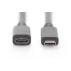 DIGITUS AK-300210-020-S USB-C Verlängerungskabel, USB 2.0, USB-C Stecker/Buchse, 3 A, 2 m, schwarz