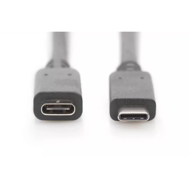 DIGITUS AK-300210-020-S USB-C Verlängerungskabel, USB 2.0, USB-C Stecker/Buchse, 3 A, 2 m, schwarz