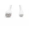 DIGITUS USB Silikon-Ladekabel USB-A - Lightning USB 2.0 12W - 1m weiß