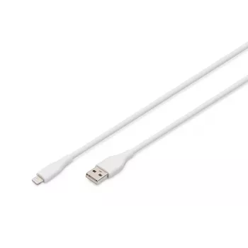 DIGITUS USB Silicone Ladekabel USB-A - Lightning USB 2.0 12W - 2m weiß