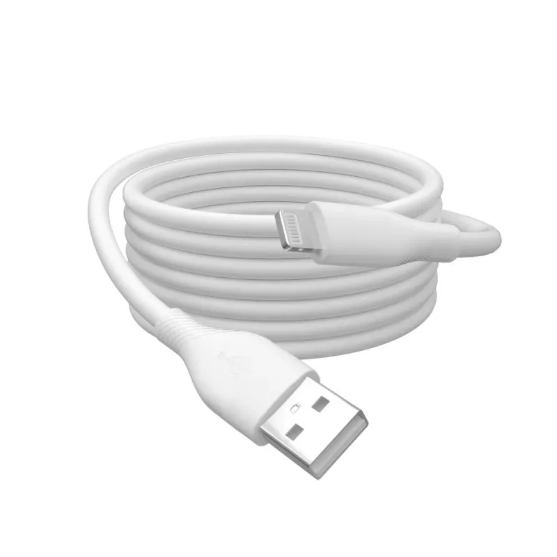 DIGITUS USB Silicone Ladekabel USB-A - Lightning USB 2.0 12W - 2m weiß