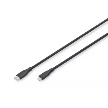 DIGITUS USB Silikon-Ladekabel USB-C - Lightning USB 2.0 60W - 50 cm schwarz