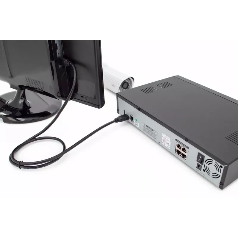 DIGITUS HDMI Premium High Speed Verbindungskabel, Typ A M/M, 3m mit Ethernet, Ultra HD 60p, schwarz