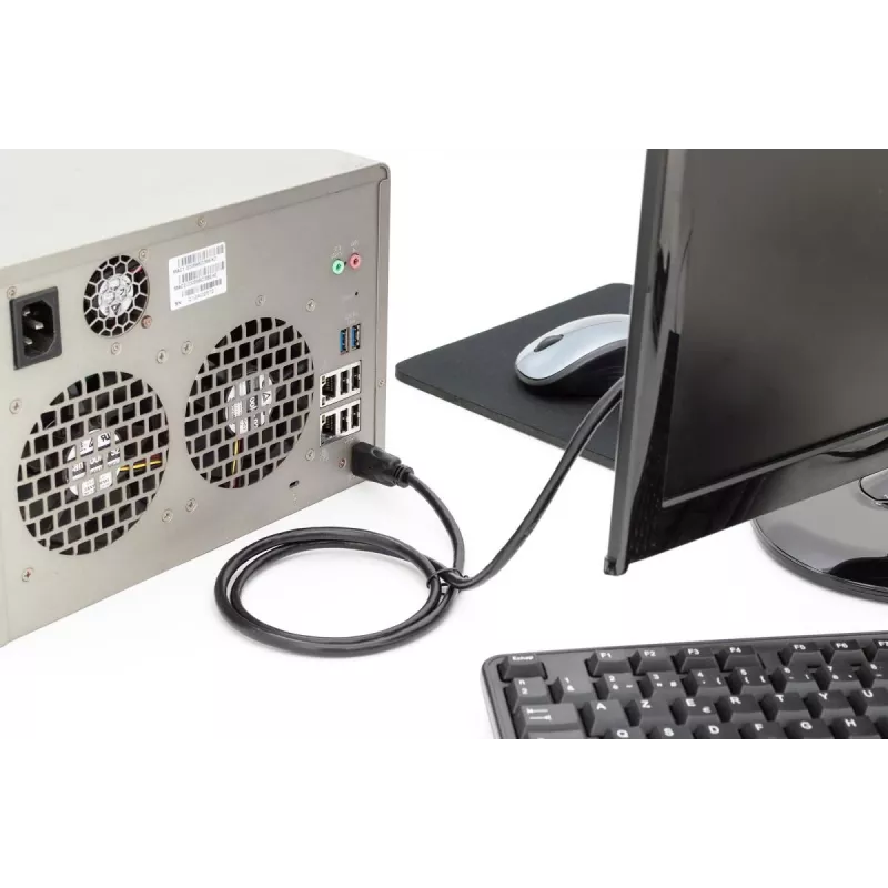 DIGITUS HDMI Premium High Speed Verbindungskabel, Typ A M/M, 2m mit Ethernet, Ultra HD 60p, schwarz