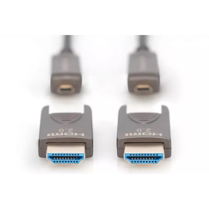 DIGITUS 4K - HDMI AOC Hybrid-Glasfaserkabel mit 15 m abnehmbarem Stecker