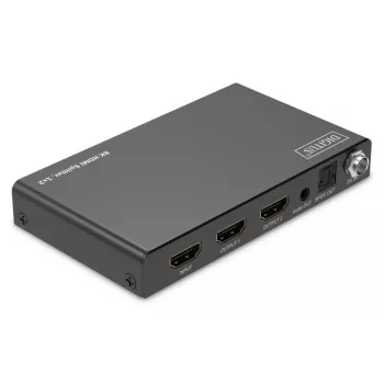 DIGITUS 1x2 HDMI Splitter - 8K/60Hz (4:4:4), Toslink, Stereo, EDID-Steuerung