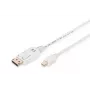 DIGITUS DisplayPort Verbindungskabel, Mini DP - DP M/M, 2m mit Verriegelung, DP 1.1a konform, weiß