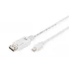 DIGITUS DisplayPort-Verbindungskabel, Mini-DP - DP Stecker/Stecker, 3 m mit Verriegelung, DP 1.1a konform, weiß