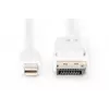 DIGITUS DisplayPort-Verbindungskabel, Mini-DP - DP Stecker/Stecker, 3 m mit Verriegelung, DP 1.1a konform, weiß