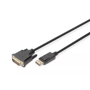 DIGITUS DisplayPort-Adapterkabel, DP - DVI (24+1) M/M, 2 m mit Verriegelung, DP 1.1a CE schwarz