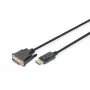 DIGITUS DisplayPort-Adapterkabel, DP - DVI (24+1) M/M, 2 m mit Verriegelung, DP 1.1a CE schwarz