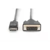 DIGITUS DisplayPort-Adapterkabel, DP - DVI (24+1) M/M, 2 m mit Verriegelung, DP 1.1a CE schwarz