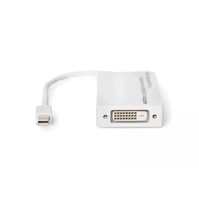 DIGITUS DB-340509-002-W Mini-DisplayPort-auf-DisplayPort/HDMI/DVI-Adapter, 1080p/60 Hz, 0,2 m, weiß