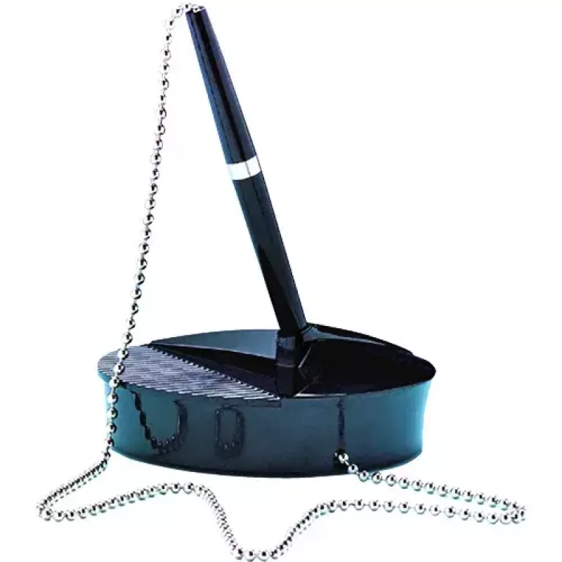 Fellowes 9821502 Standkugelschreiber mit beschwertem Fuß und Chromkette, Schwarz