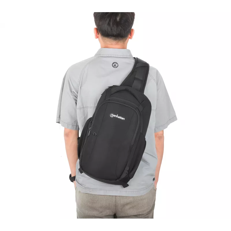 Manhattan Amsterdam 440578 Notebook-Umhängetasche / Rucksack, 13,3 Zoll, schwarz