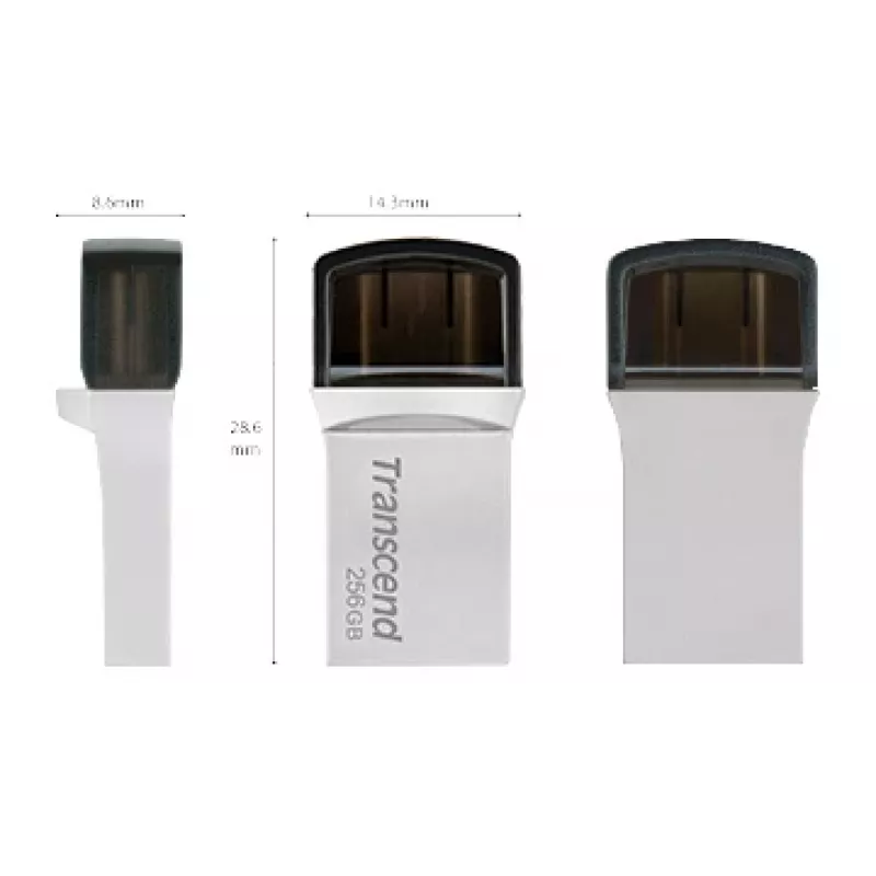 TRANSCEND Jetflash 890 - 256GB USB-Stick - USB 3.1 / Typ C