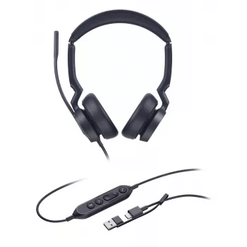 Yealink UH46 Dual UC USB-C/A Headset, Kabelgebunden, 20 - 20000 Hz, Büro/Callcenter, 166 g, Headset, Schwarz