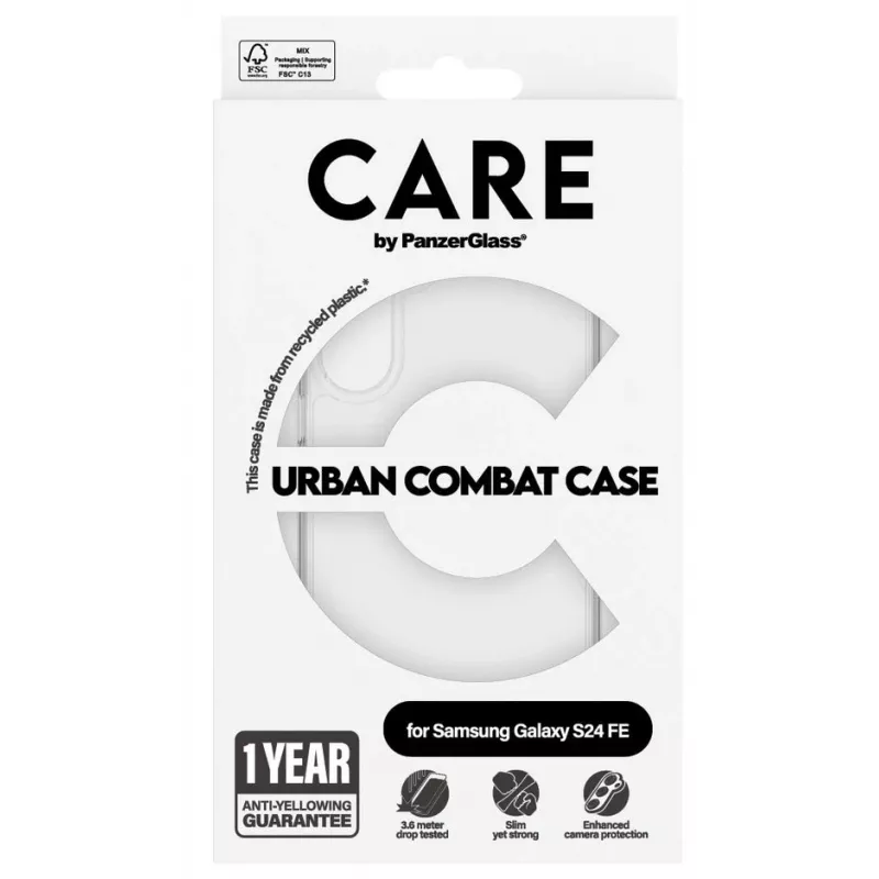 PanzerGlass CARE Flagship Urban Combat Case für Samsung Galaxy S24 FE, Transparent, 1466