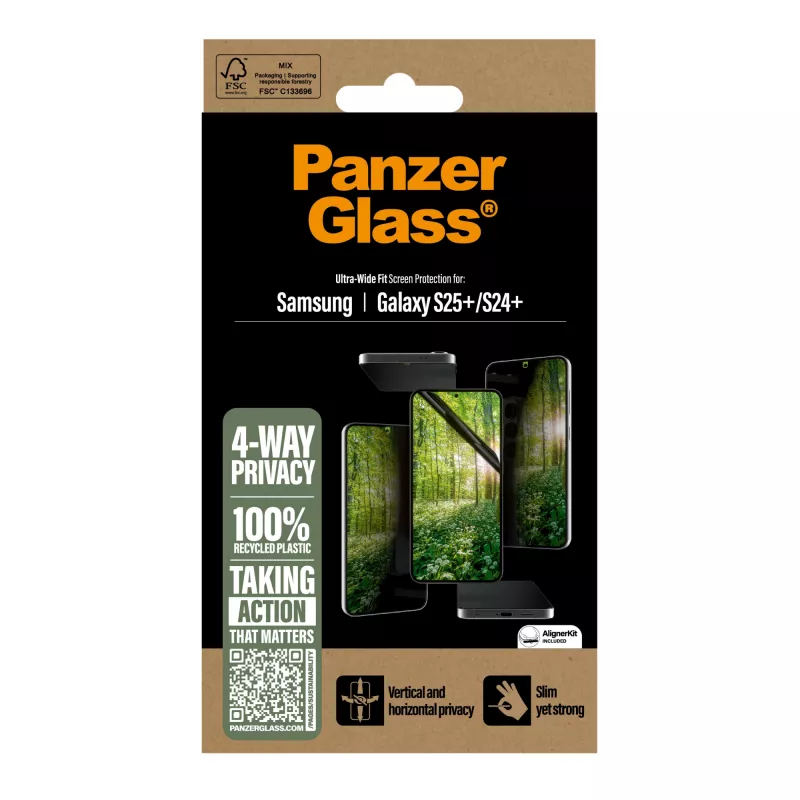 PanzerGlass® ECO MATRIX 4-Wege-Sichtschutzfolie Samsung Galaxy S25+ | S24+ | Ultra-Wide Fit