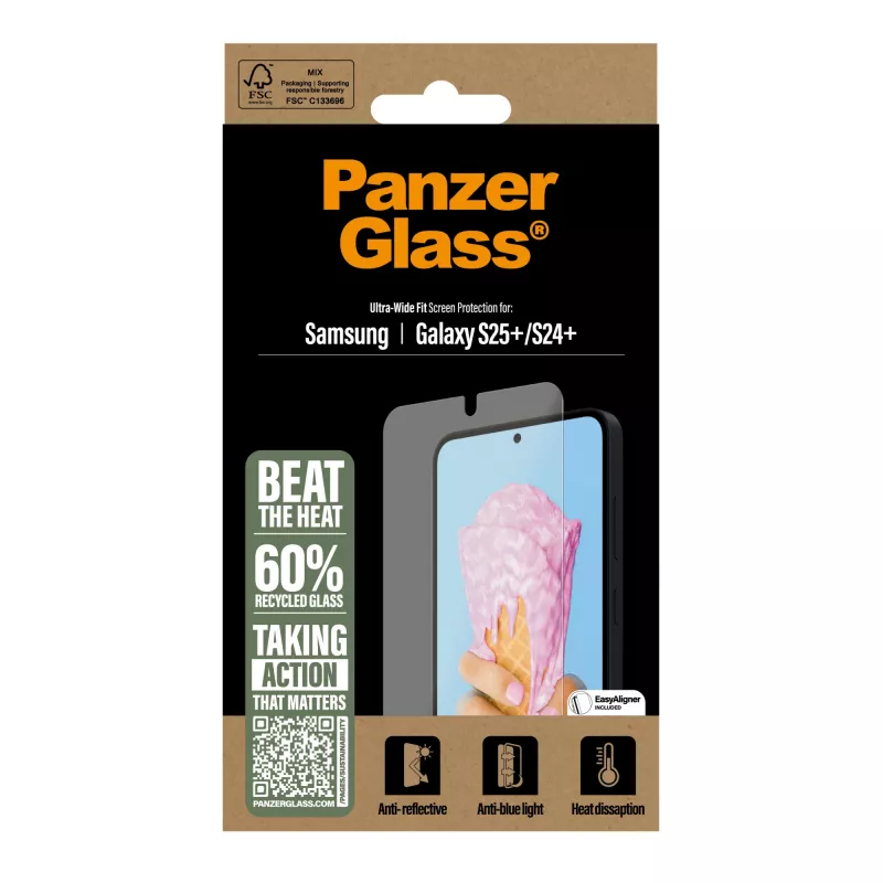 PanzerGlass ® All-in-One Screen Protector Samsung Galaxy S25+ | S24+ | Ultra Wide Fit