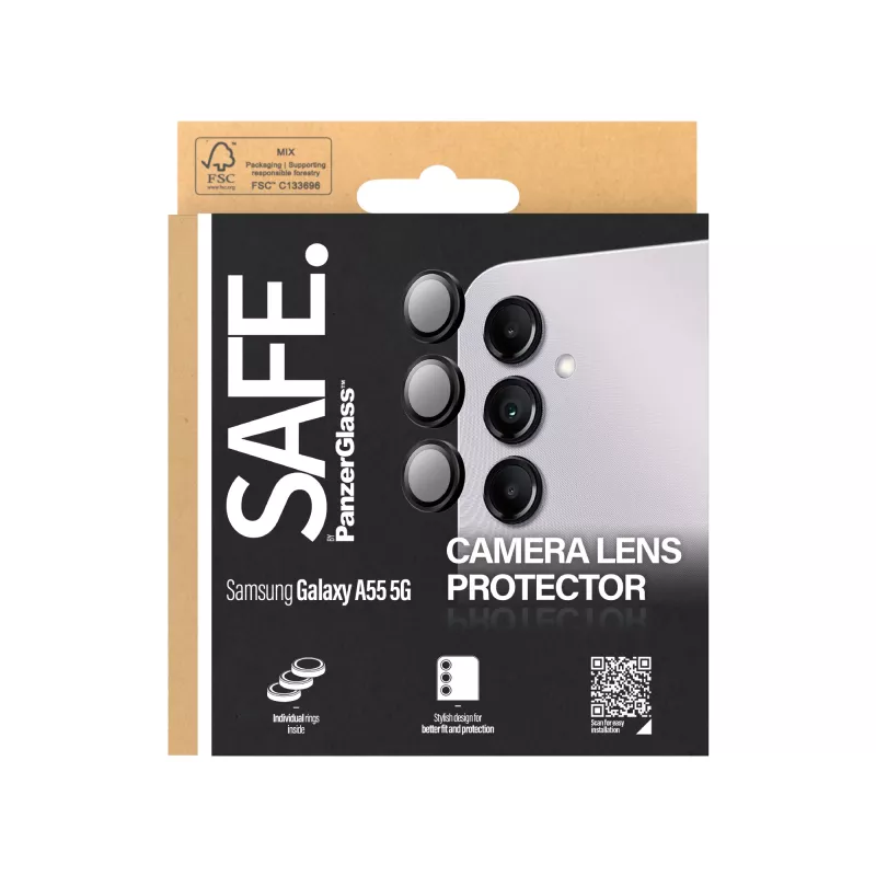 PanzerGlass SAFE. by ® Kameraglaskamera-Schutz Schwarz Samsung Galaxy A55 5G