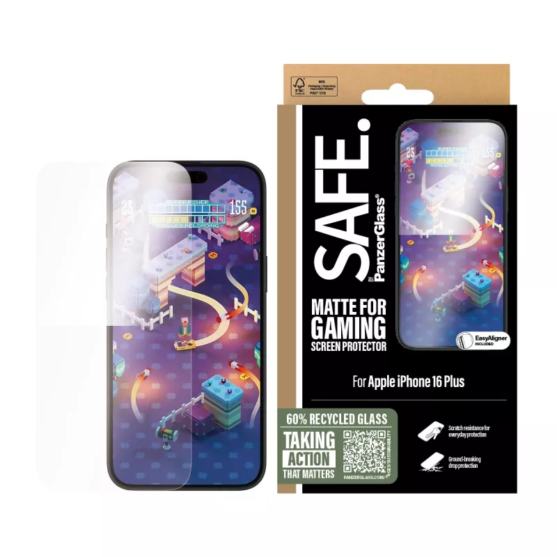PanzerGlass SAFE. by ® Gaming Displayschutzfolie iPhone 16 Plus | 15 Plus | Ultra-Wide Fit
