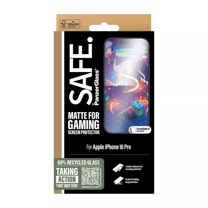 PanzerGlass SAFE. by ® Gaming Displayschutz iPhone 16 Pro | Ultra-Wide Fit