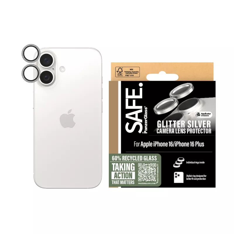 Kamera-Objektivschutz PanzerGlass SAFE. by Glitter Silver iPhone '24 6.1 Zoll | 6.7 Zoll