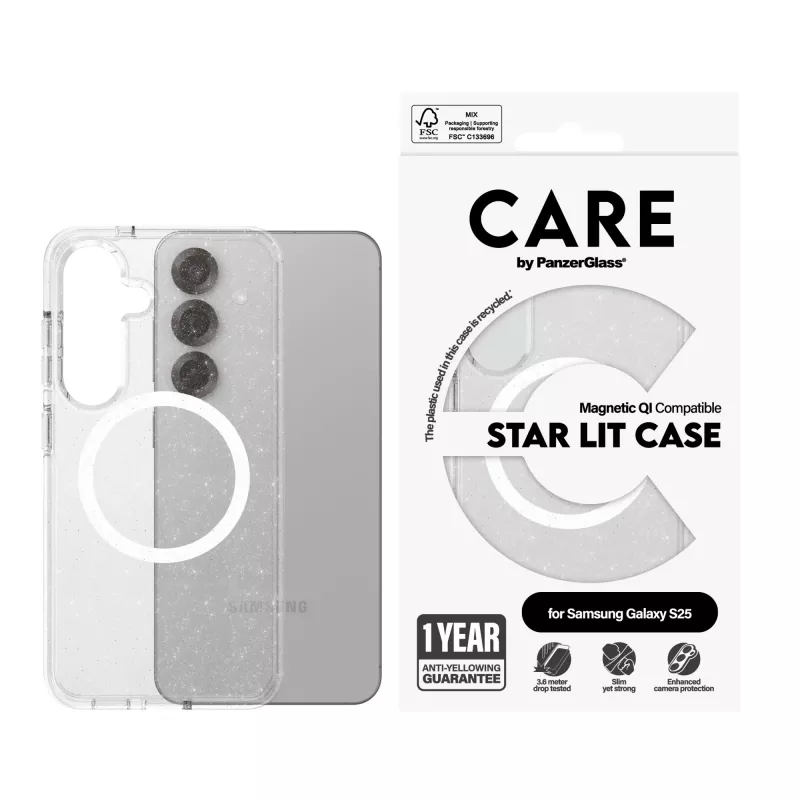 PanzerGlass CARE™ by ® Urban Combat Case Star Lit w. White Qi Kompatibel Samsung Galaxy S25