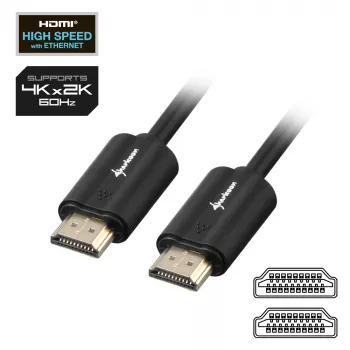 SHARKOON High Speed HDMI-Kabel - Ultra HD 4K M/m 1m