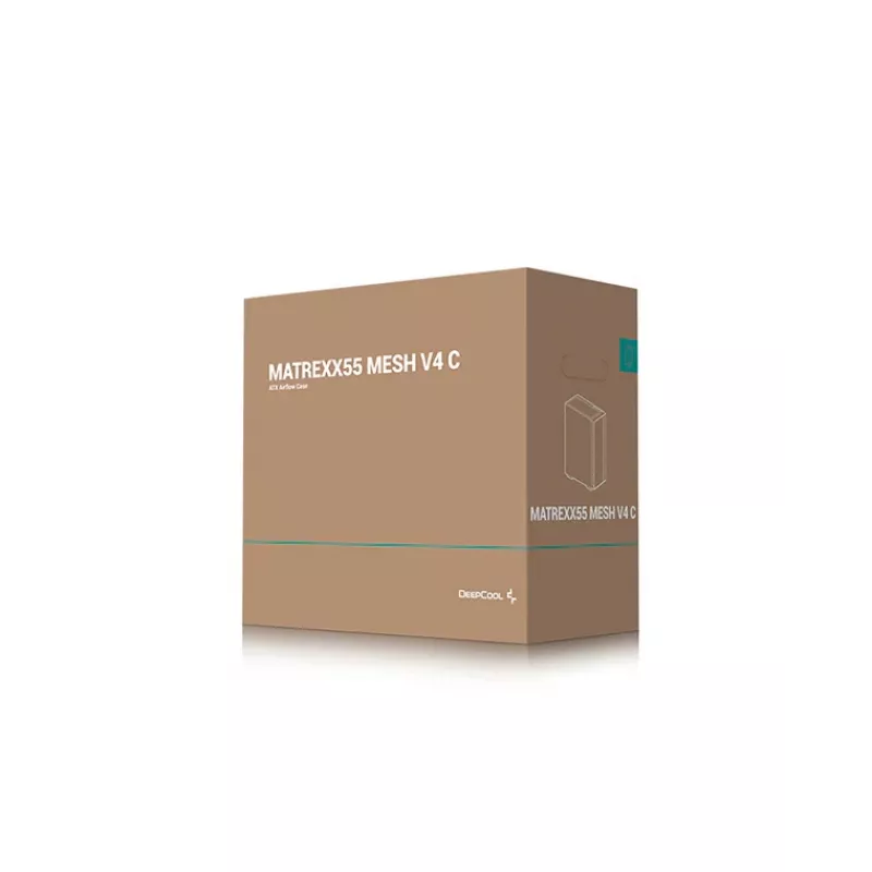 DeepCool MATREXX 55 MESH V4 C Midi-Tower-PC-Gehäuse, ATX, gehärtetes Glas, ohne Netzteil, Schwarz
