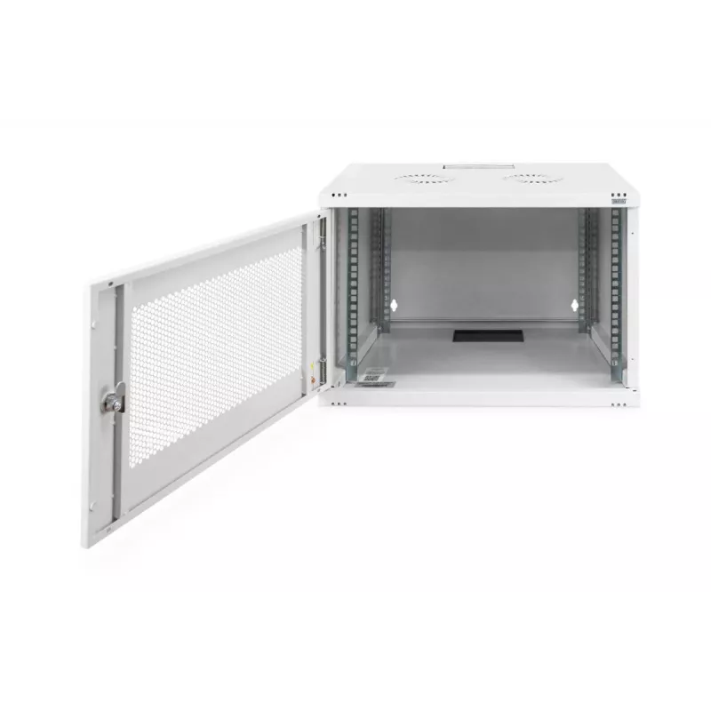 DIGITUS 7U Wandmontageschrank SOHO unmontiert 370x540x400 mm perforierte Fronttür grau