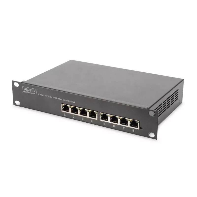 DIGITUS 10in network bundle incl. 9U cabinet Schwarz shelf PDU 8-port switch CAT6 patch panel