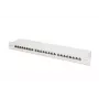 DIGITUS DN-91624S-EA 19-Zoll Patchpanel, CAT6A Klasse EA, geschirmt, 24-Port RJ45, LSA, 1HE, Lichtgrau RAL 7035
