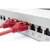 DIGITUS DN-91624S-EA 19-Zoll Patchpanel, CAT6A Klasse EA, geschirmt, 24-Port RJ45, LSA, 1HE, Lichtgrau RAL 7035