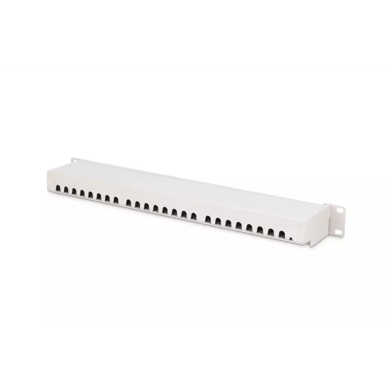 DIGITUS DN-91624S-EA 19-Zoll Patchpanel, CAT6A Klasse EA, geschirmt, 24-Port RJ45, LSA, 1HE, Lichtgrau RAL 7035